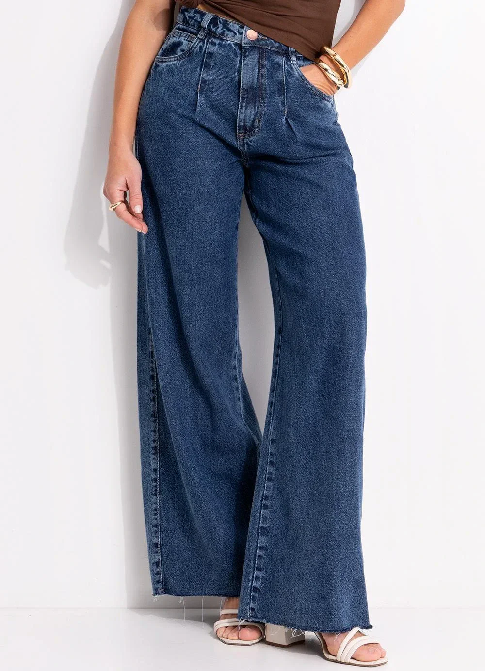 Quintess - Calça Jeans Azul Escuro em Jeans