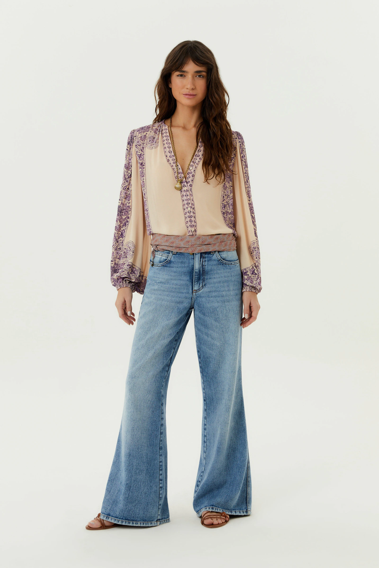 Calça Jeans Wide Used Five Pockets