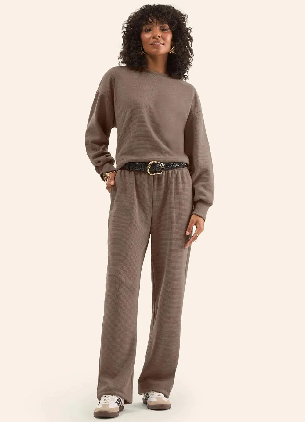 Rovitex - Conjunto Blusão com Calça Marrom