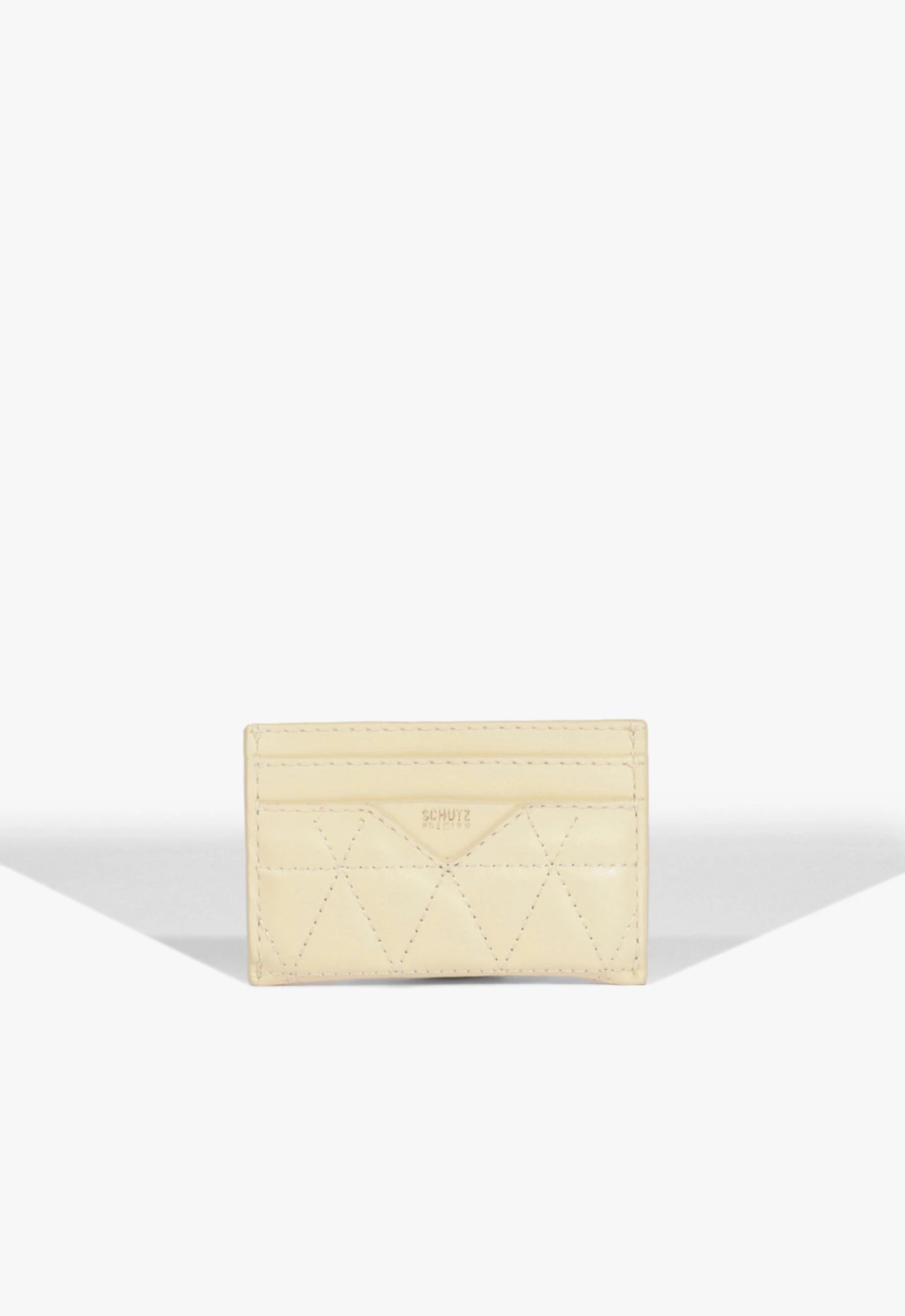 Porta Cartões Couro Matelassê Off White
