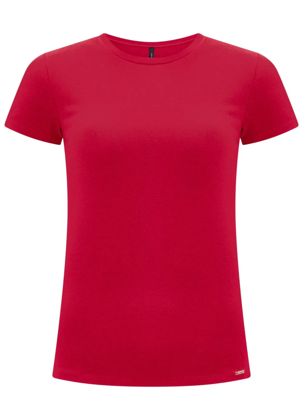 Lunender - Blusa Básica de Mangas Curtas em Malha Vermelho