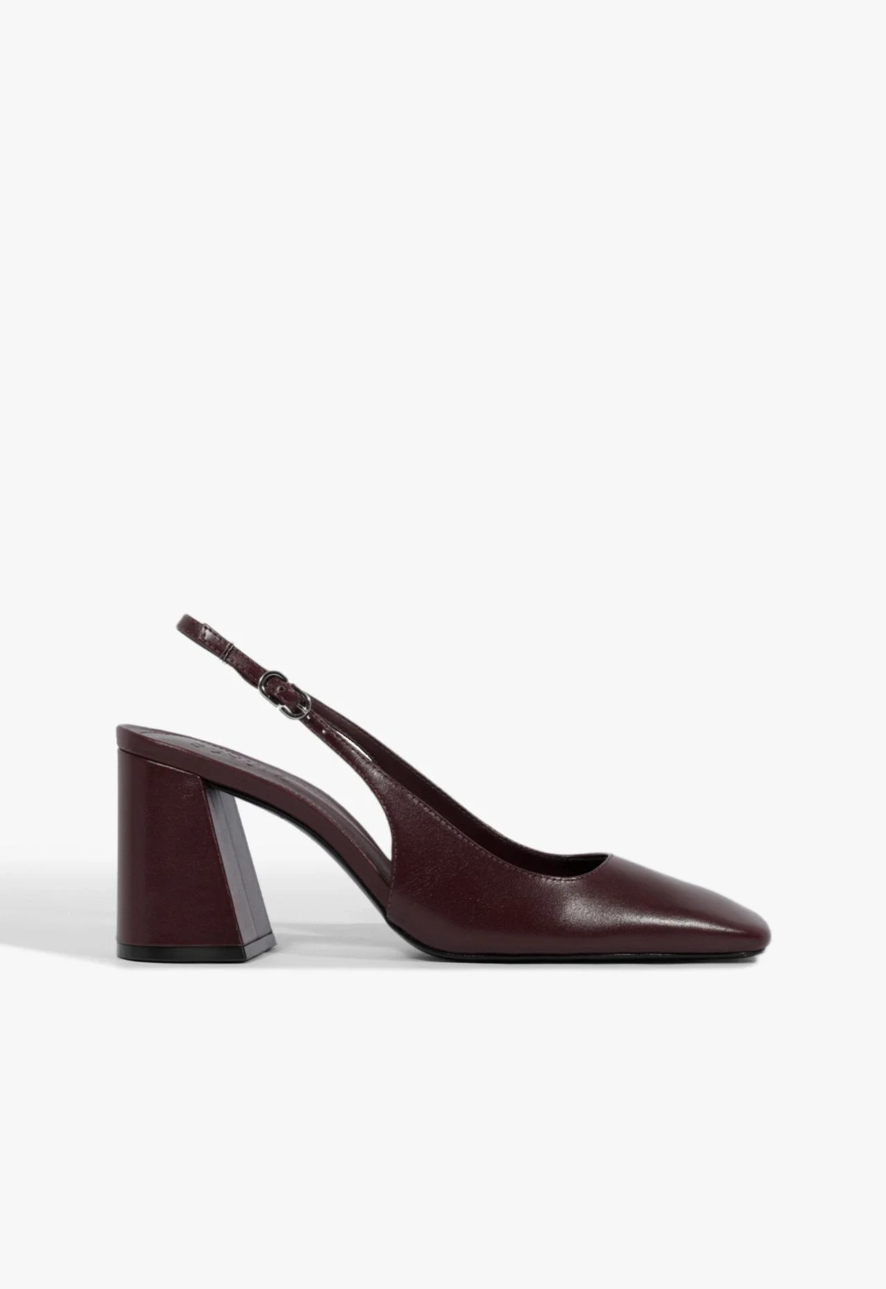 Slingback Leia Block Couro Vinho