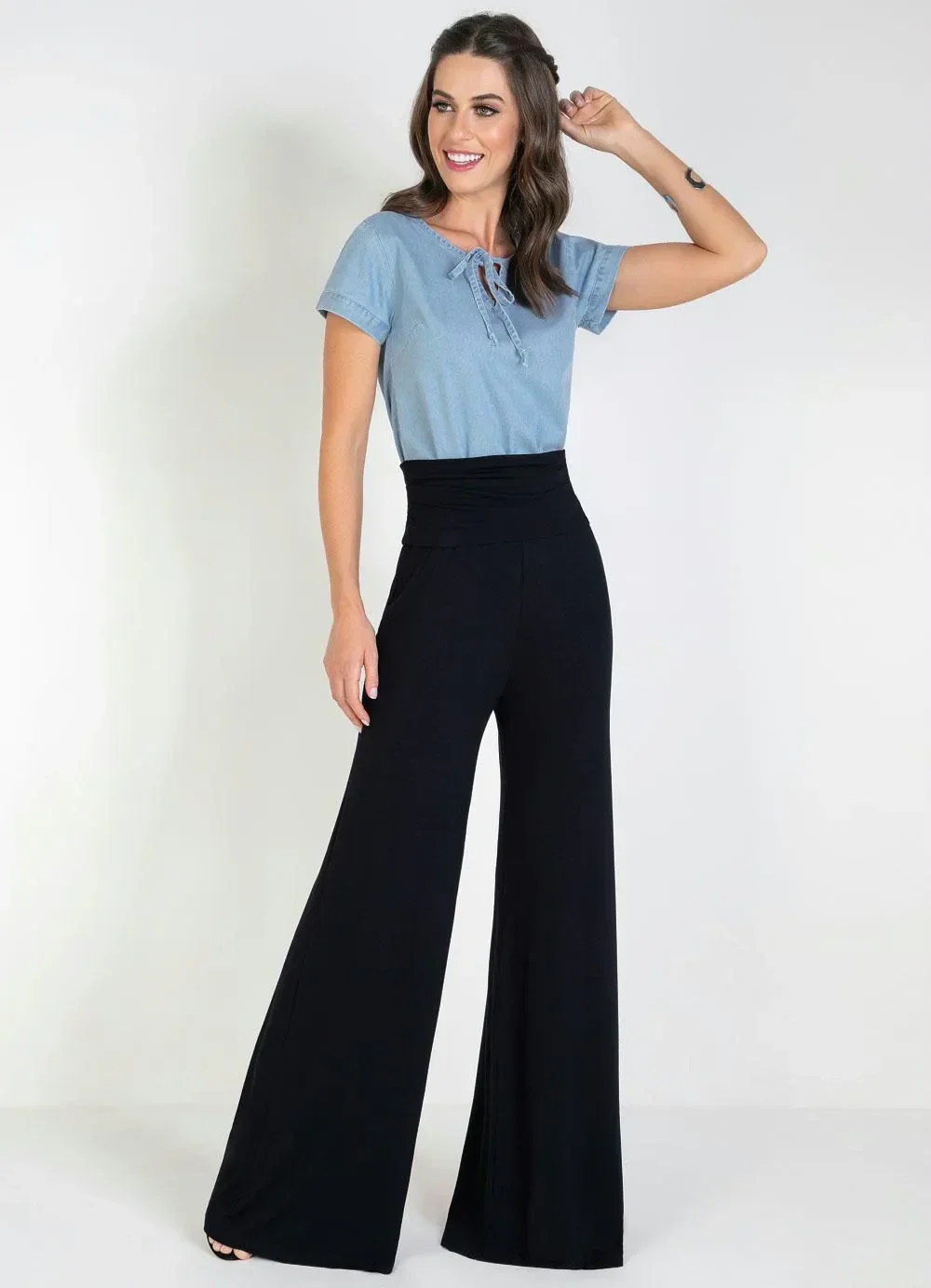bonprix - Calça Pantalona Preta