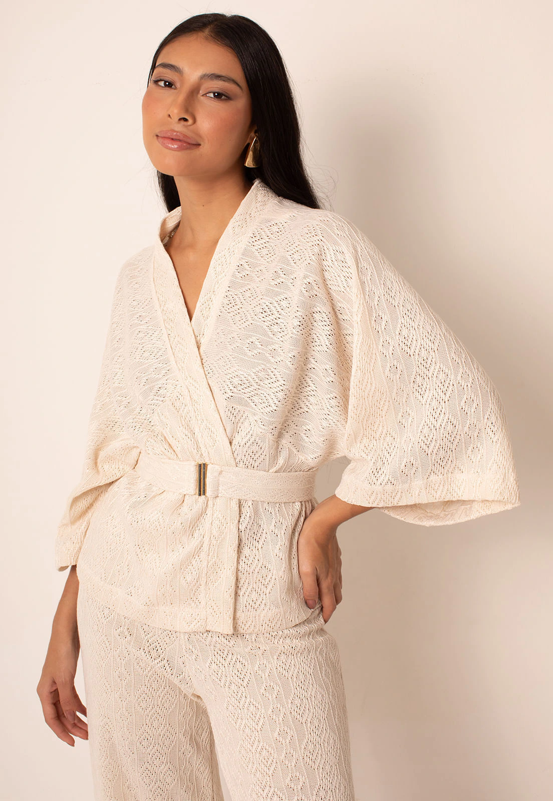 Kimono Tela Ravello Com Cinto