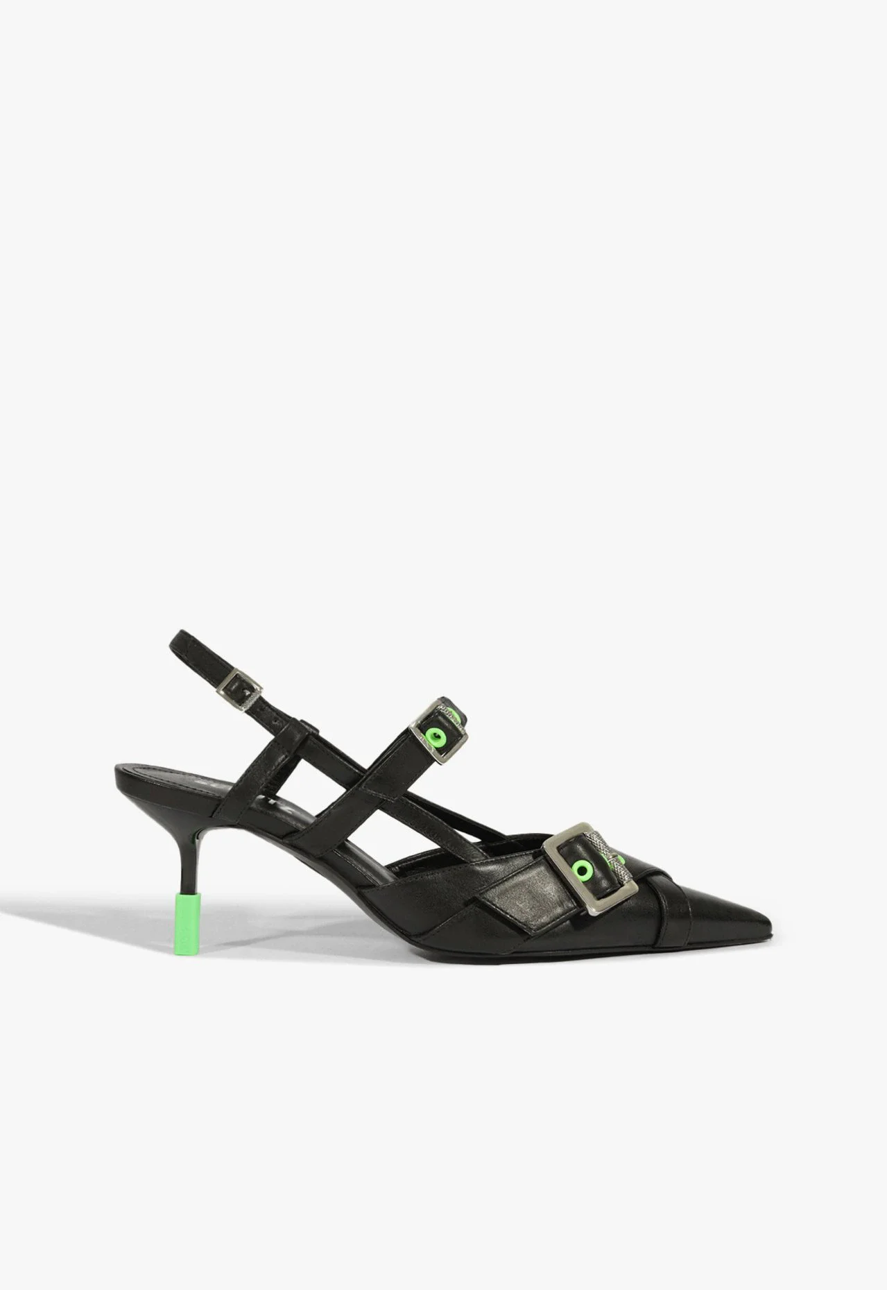 Slingback Greice Couro Preto