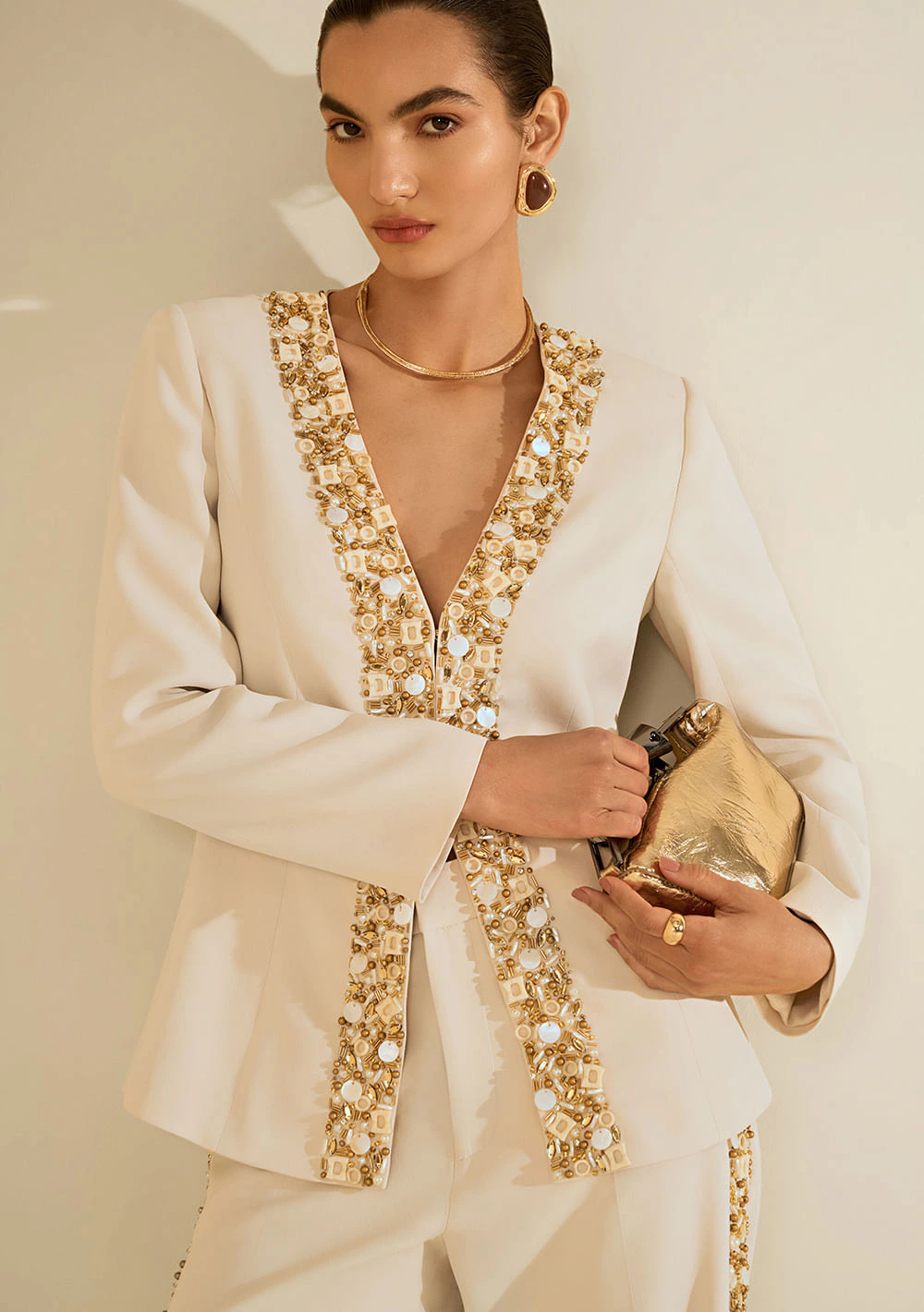 Blazer Manga Longa Heliodoro Bege