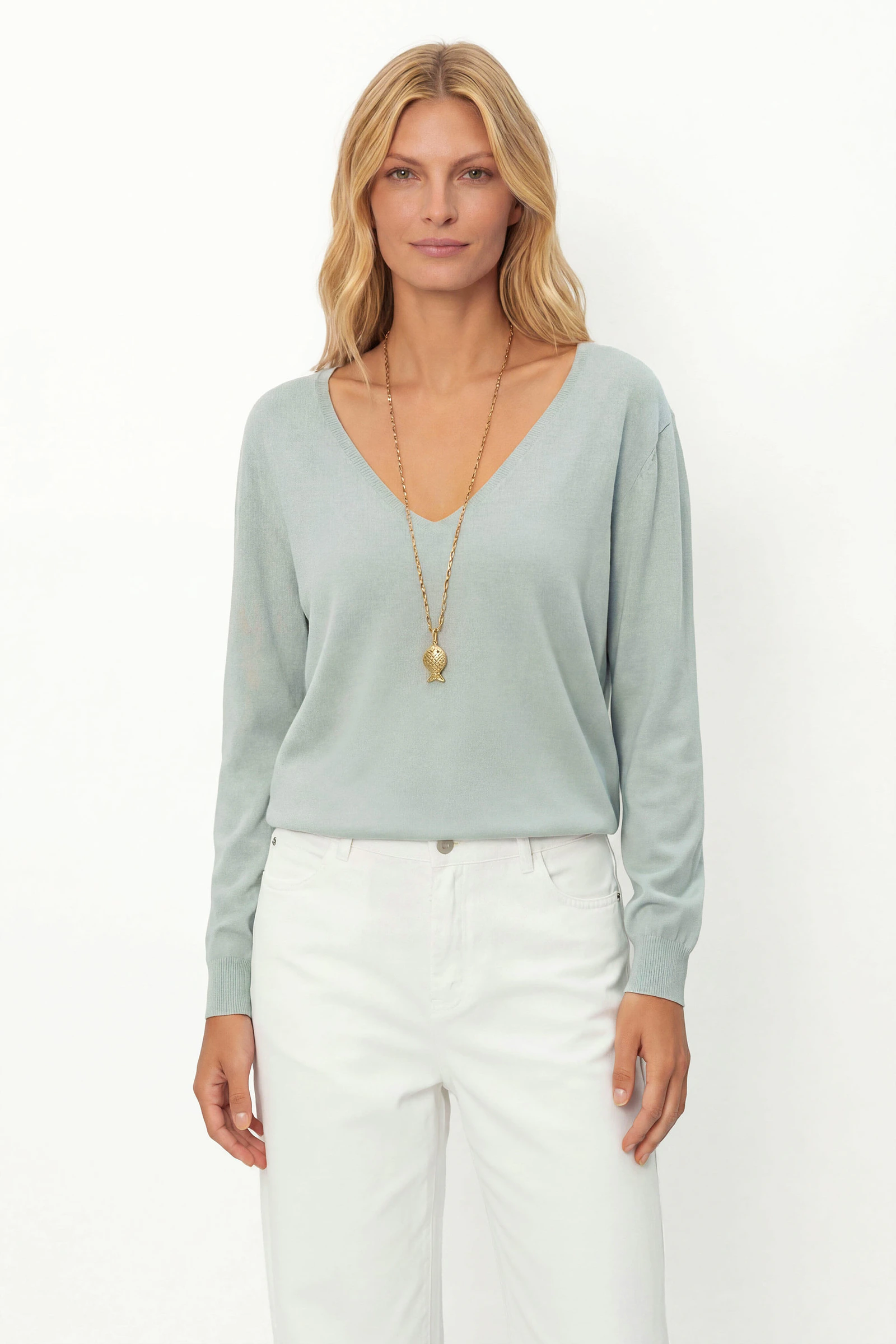 Blusa Tricot Decote v