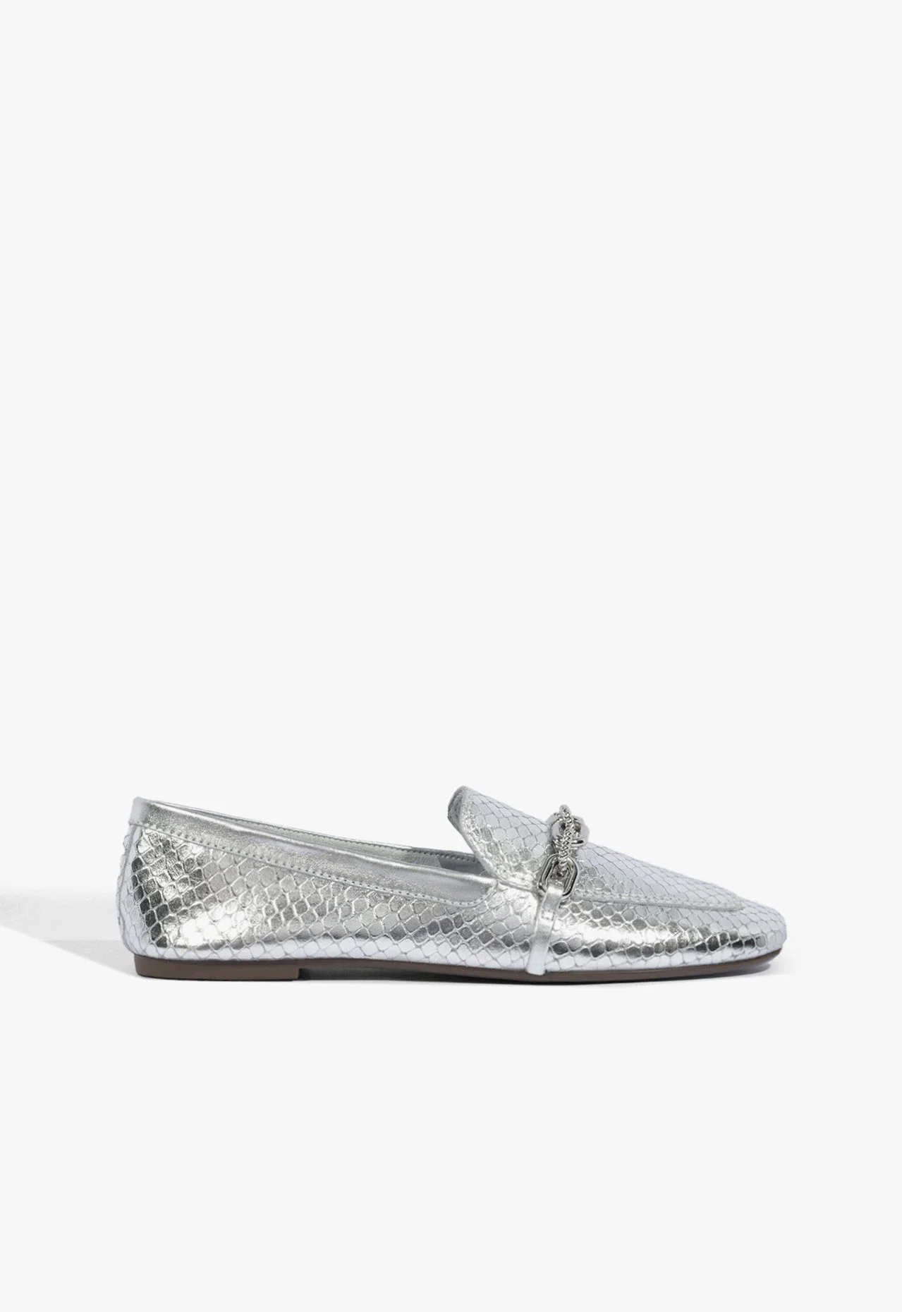 Mocassim Couro Snake Corrente Prata