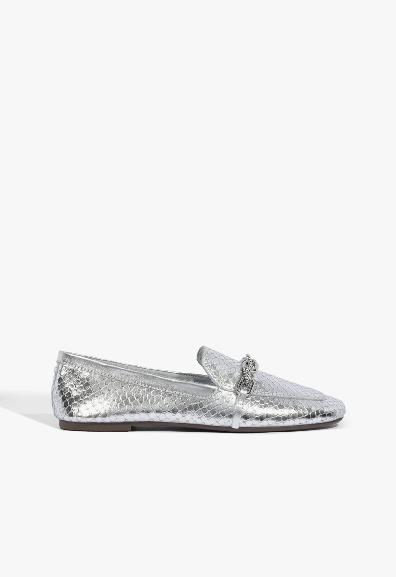 Mocassim Couro Snake Corrente Prata