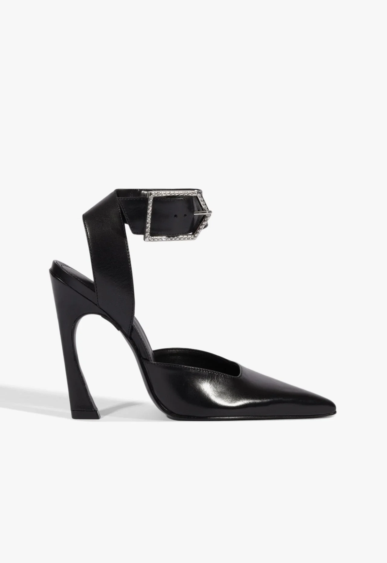 Scarpin Glam Couro Preto