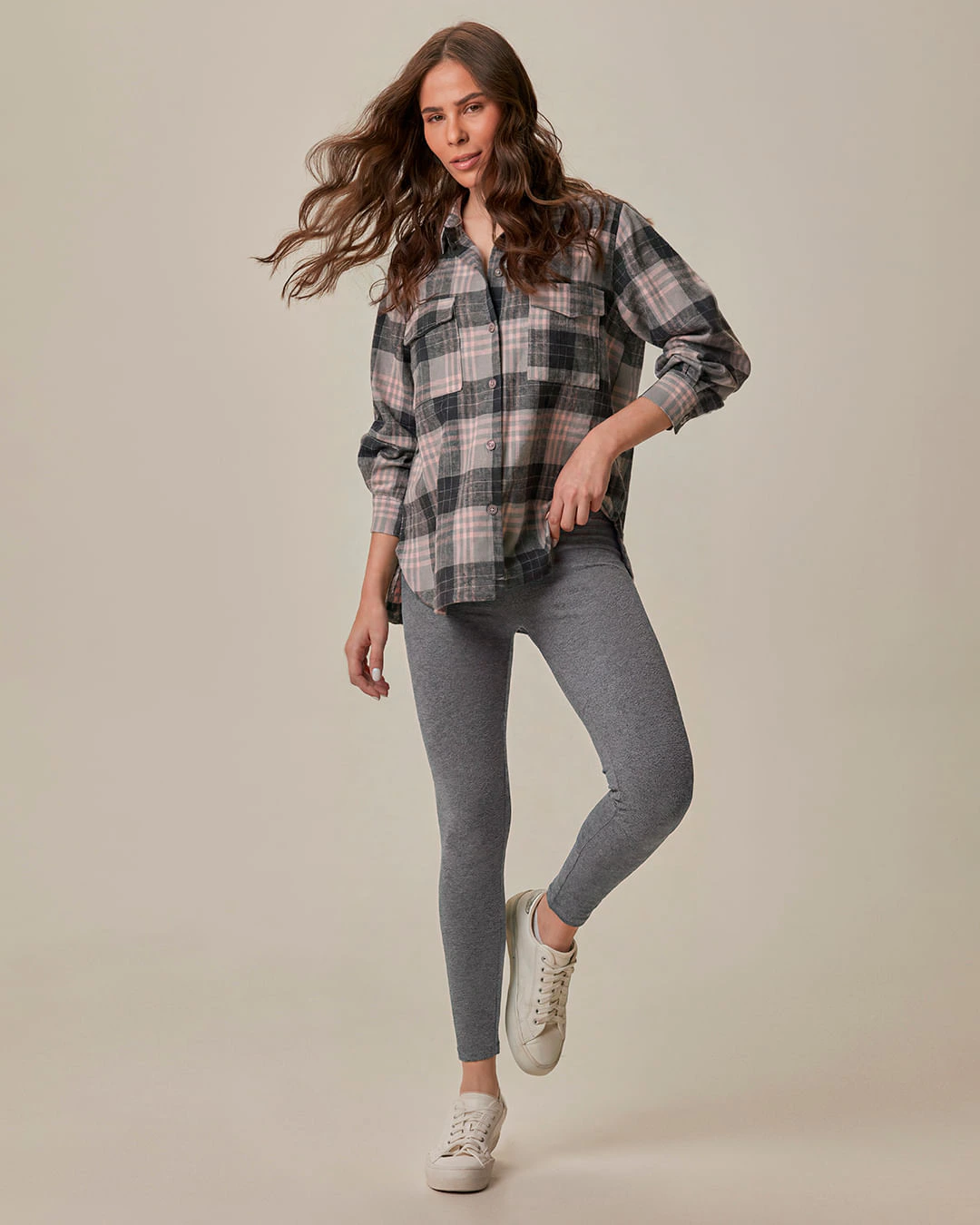 Calça Legging Básica Feminina Em Algodão