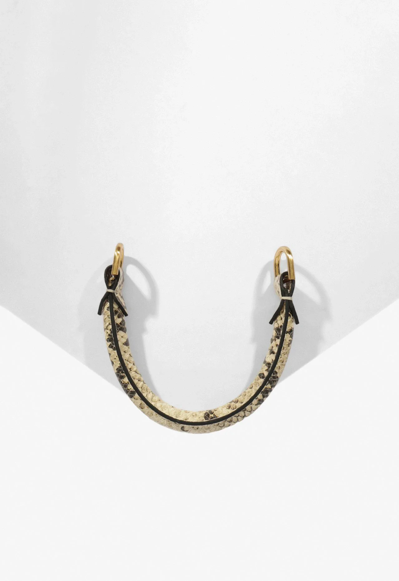 Alça Flare Couro Snake Natural