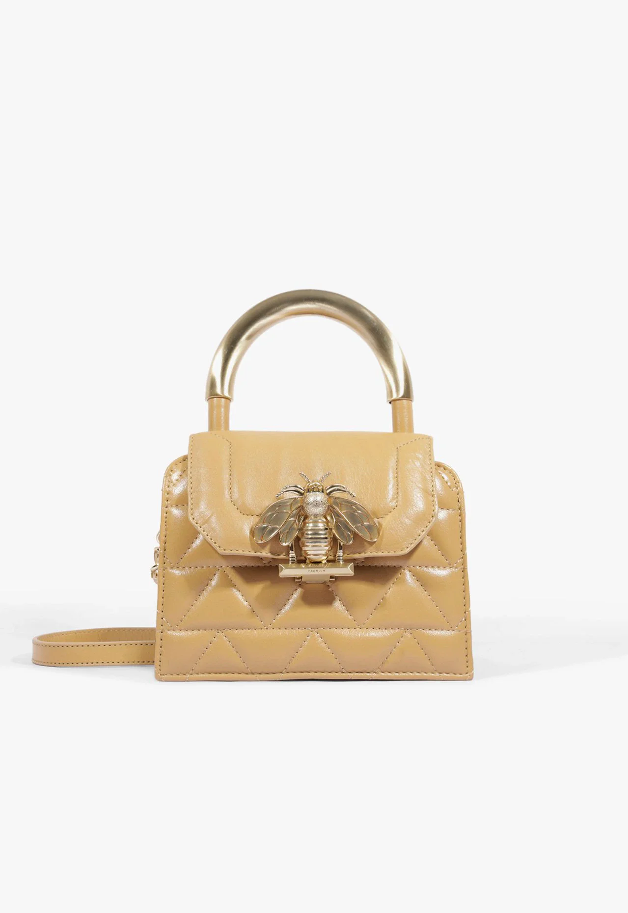 Bolsa Crossbody New Believe Pequena Couro Nude