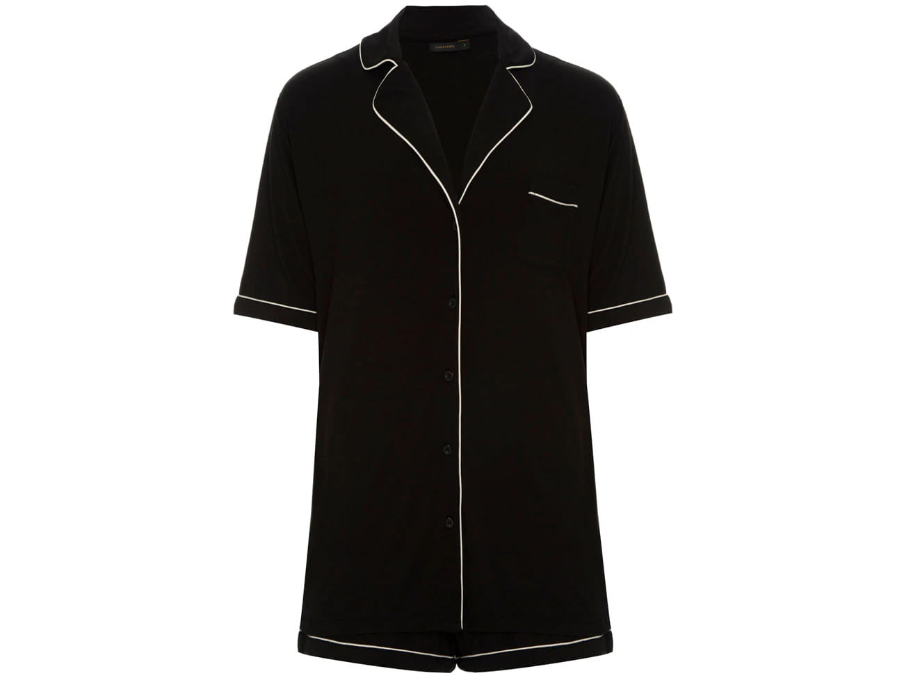 Pijama Curto Manga Curta Visco Classic Preto