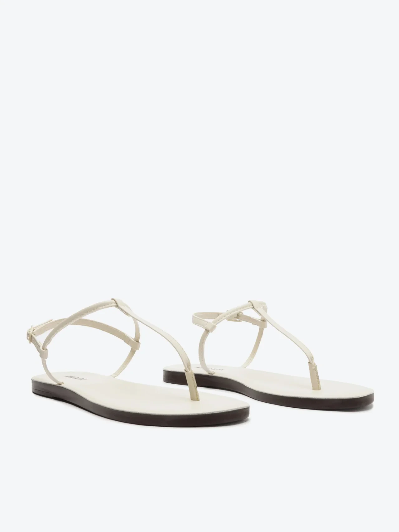 Sandália Rasteira Slim Monocolor Branca