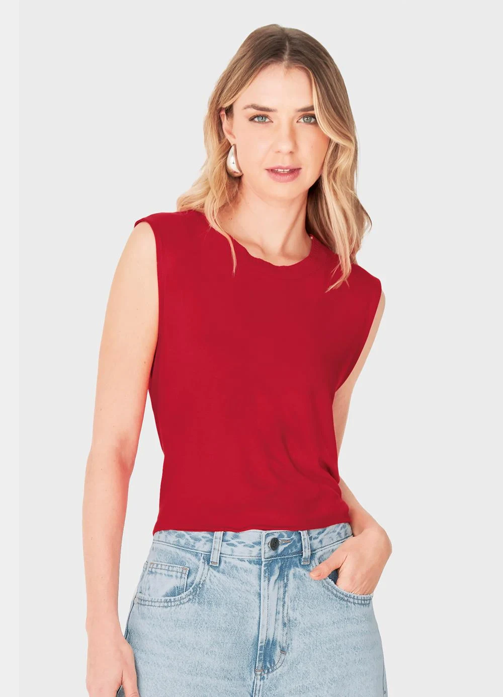 Enfim - Blusa Básica em Viscose Vermelho