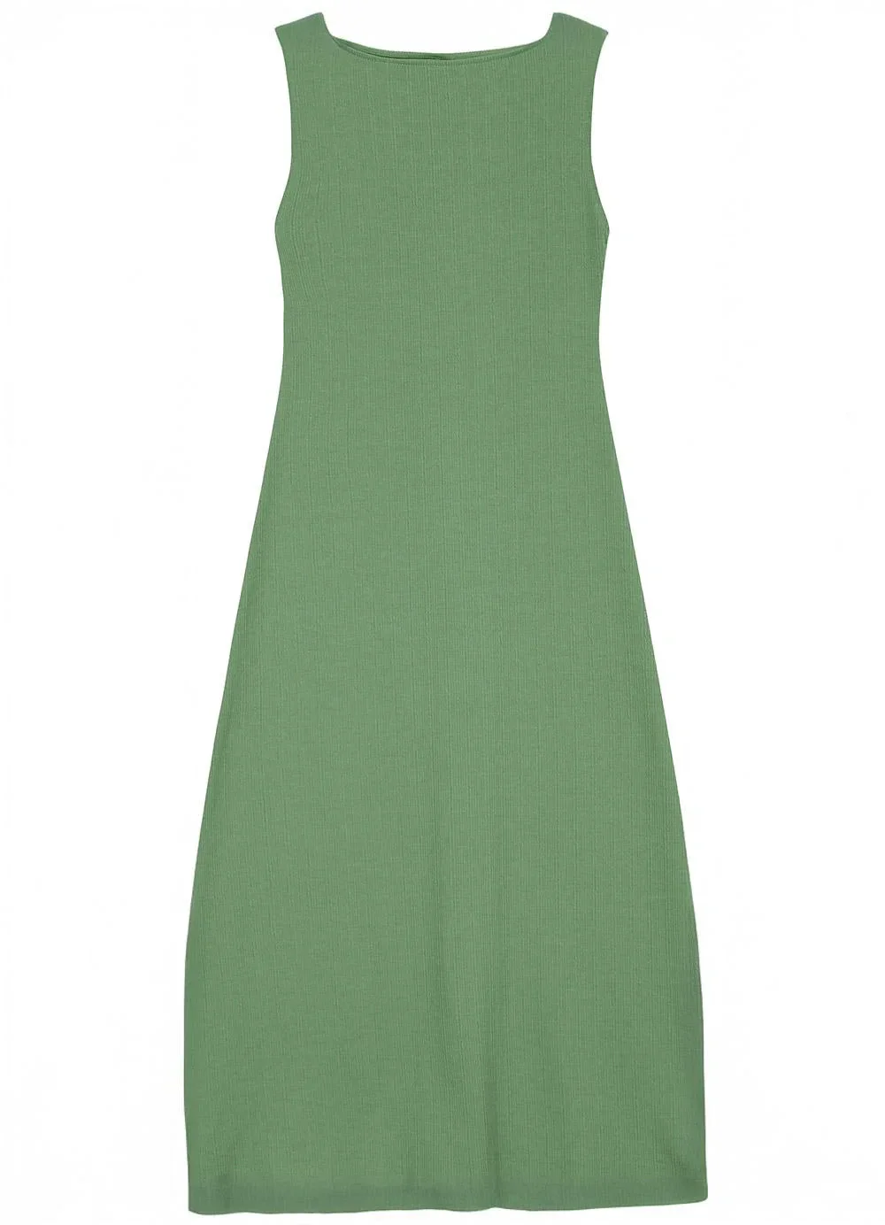 Malwee - Vestido Mídi Evasê Texturizado Verde Menta