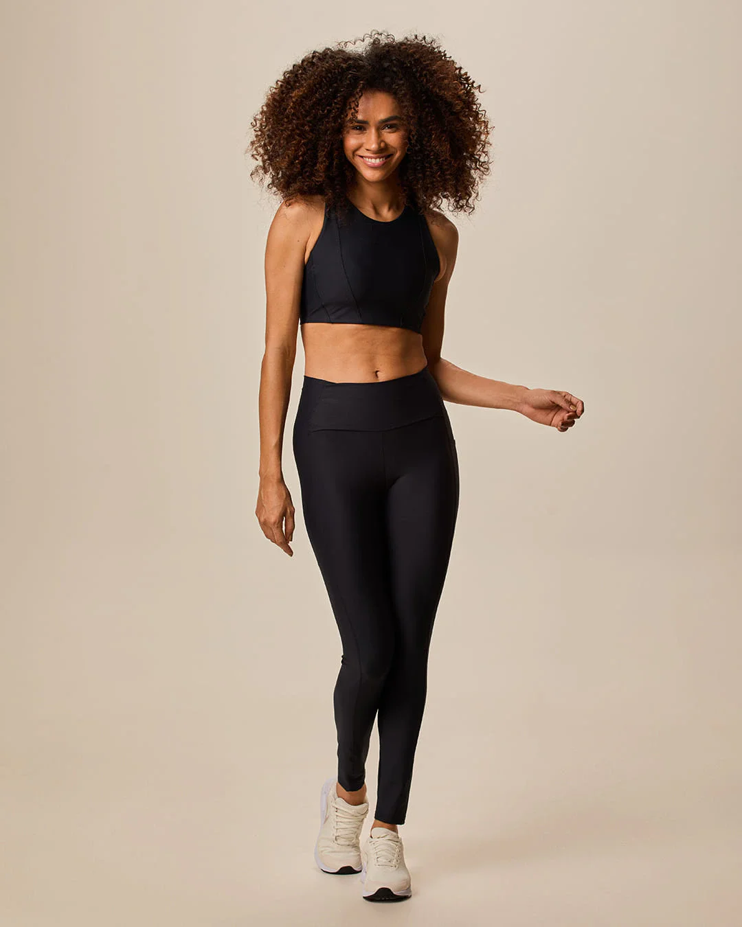 Calça Legging Esportiva Recorte Em Malha Texturizada Stretch Malwee Active