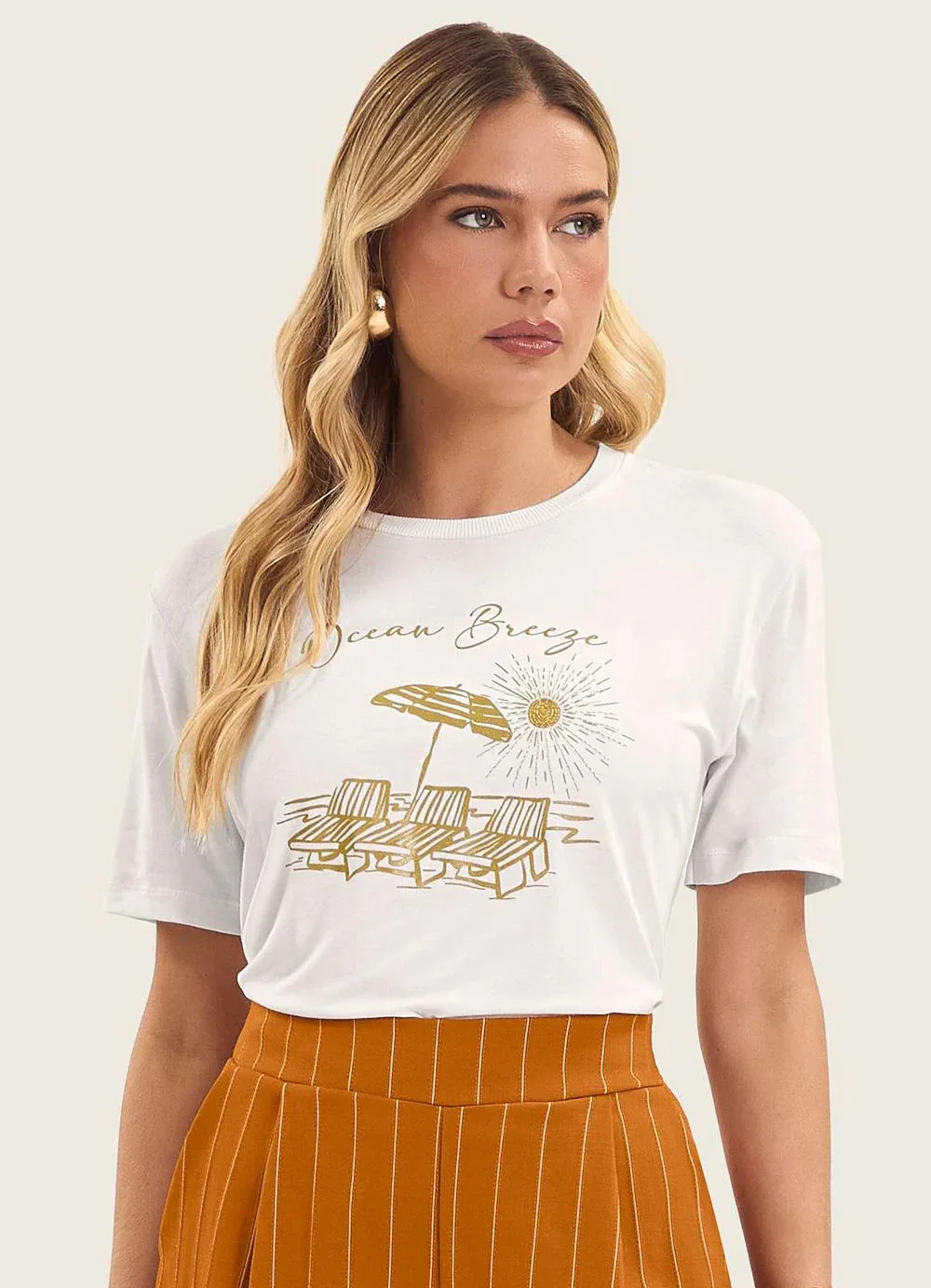 Endless - T- Shirt Feminina Manga Curta Bege