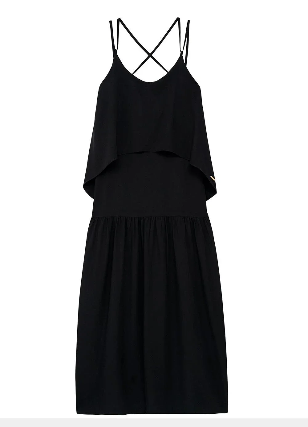 Enfim - Vestido Longo Amplo em Viscose Preto
