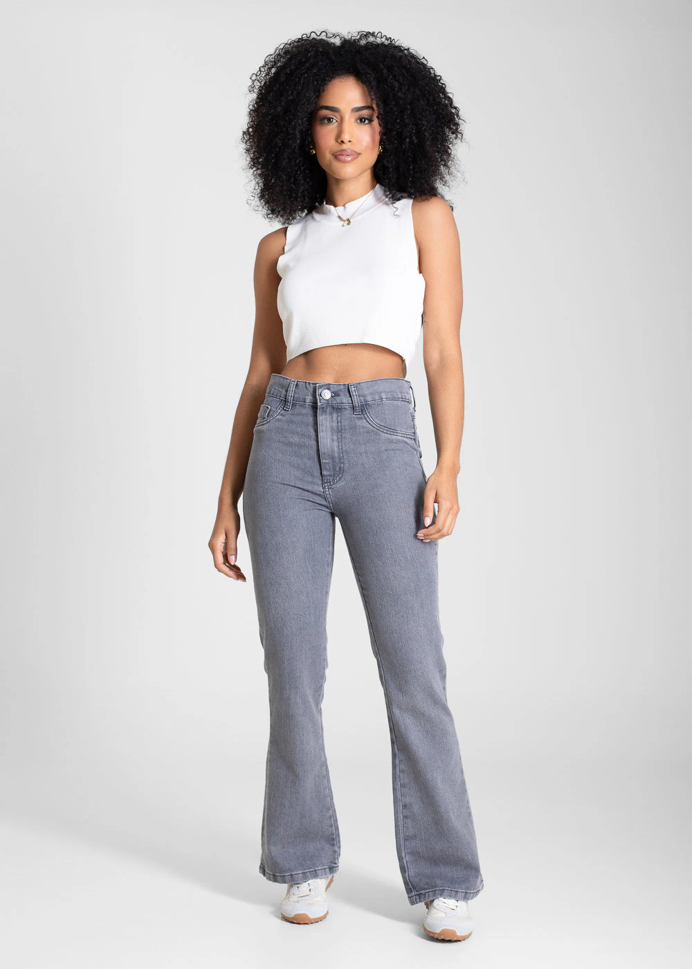 Calça Sarja Sawary Boot Cut - 283591 CINZA