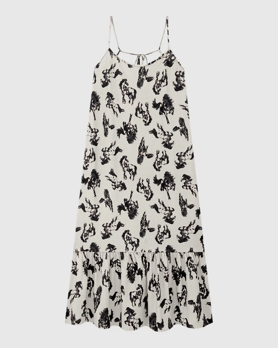 Vestido Midi Feminino Amplo Estampado Alça Regulável Em Viscose - ENFIM