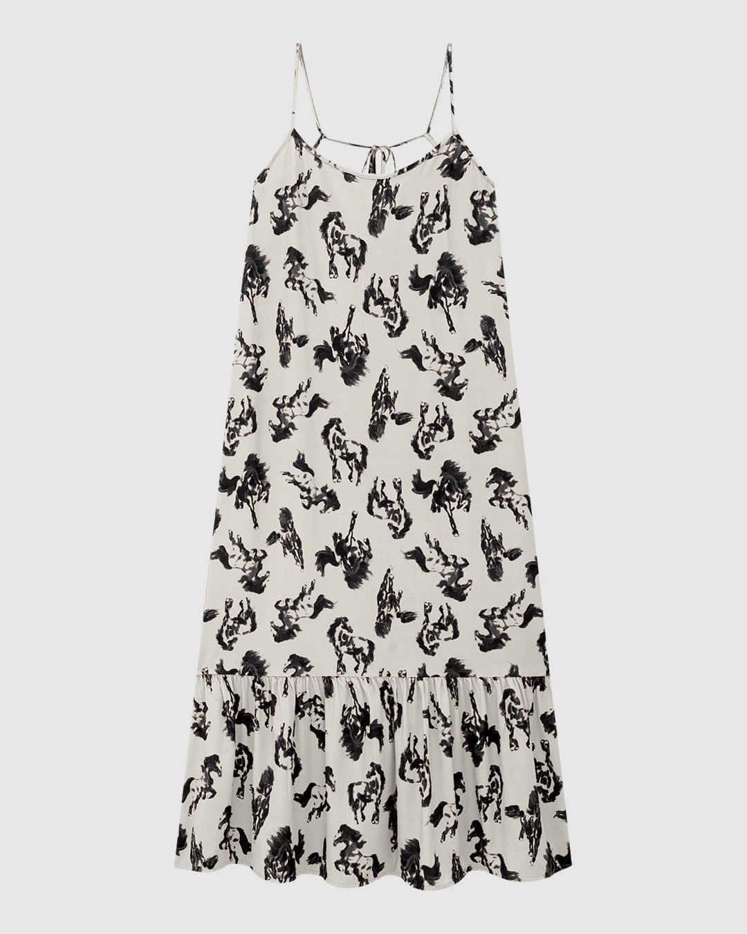 Vestido Midi Feminino Amplo Estampado Alça Regulável Em Viscose - ENFIM
