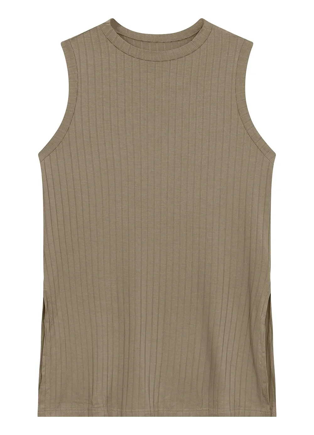 Malwee - Blusa Reta Canelada Marrom