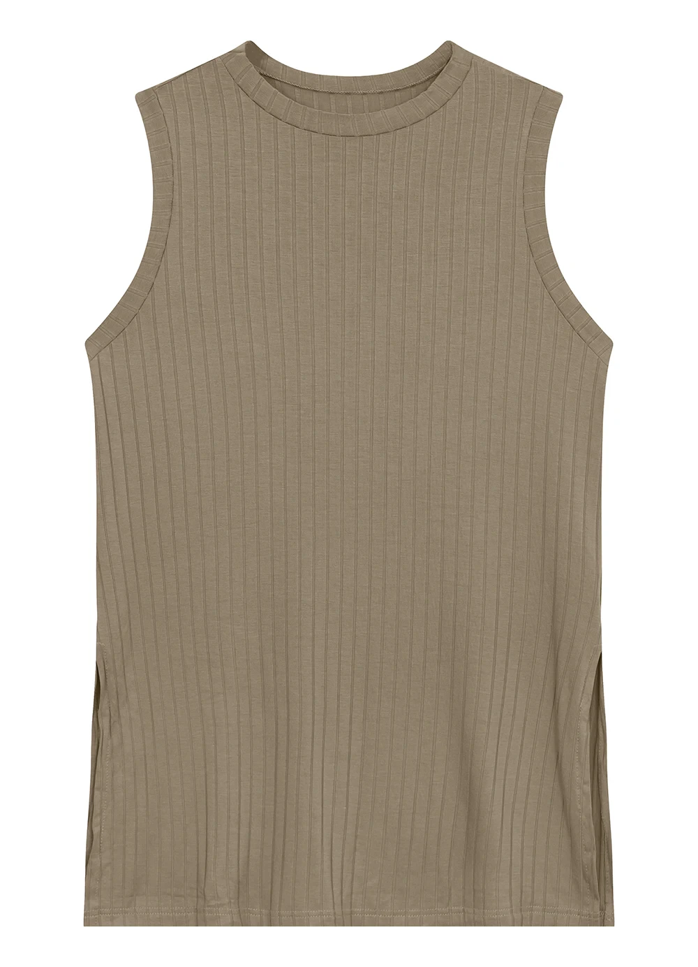 Malwee - Blusa Reta Canelada Marrom