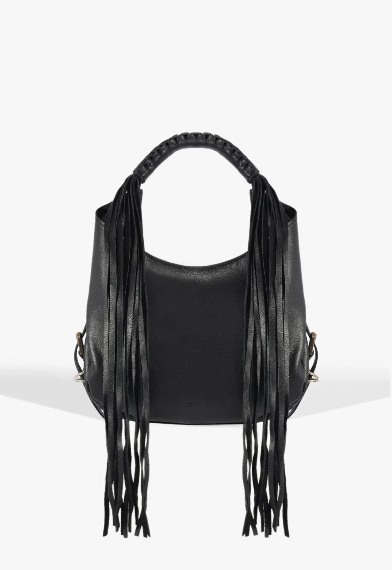 Bolsa Hobo Média Couro Preto