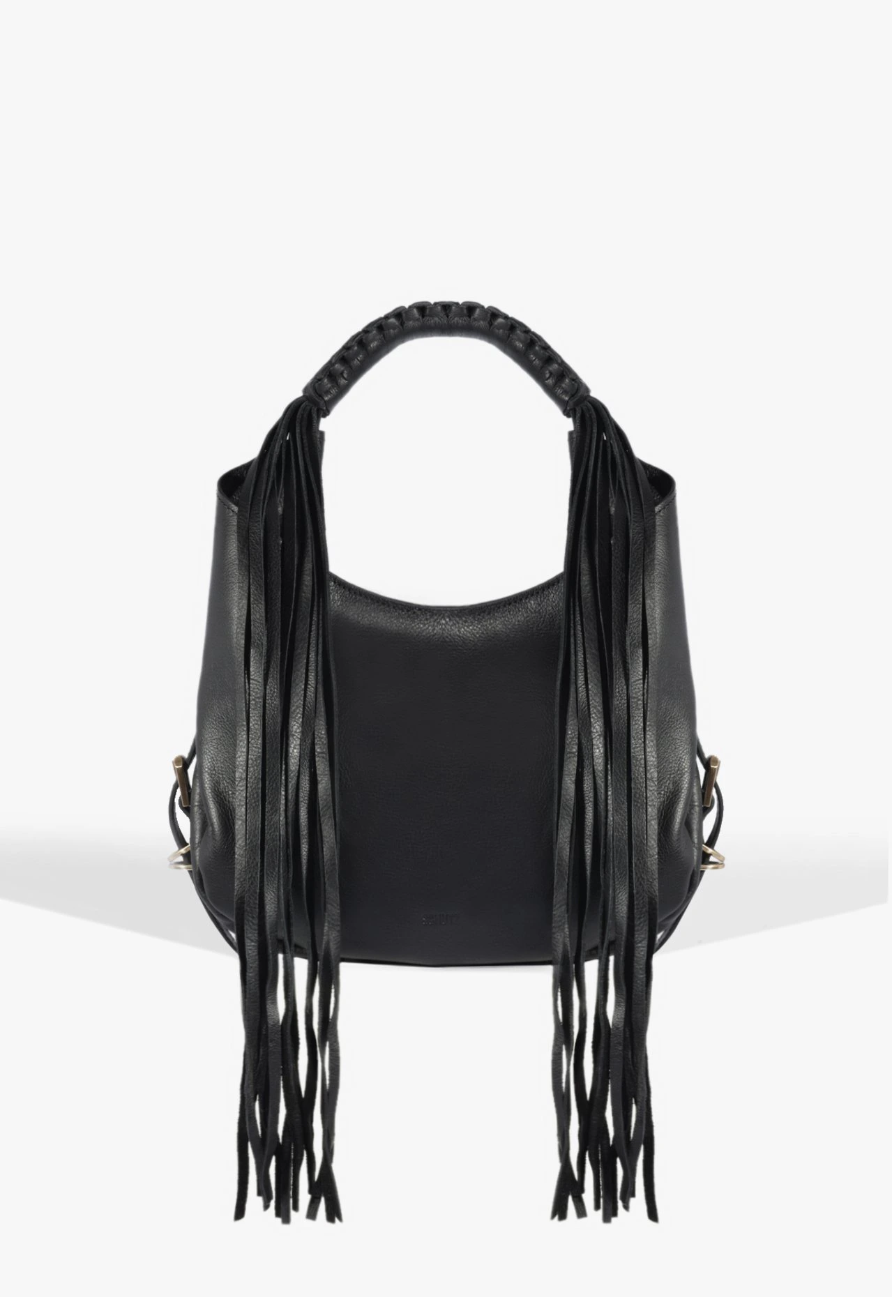 Bolsa Hobo Média Couro Preto
