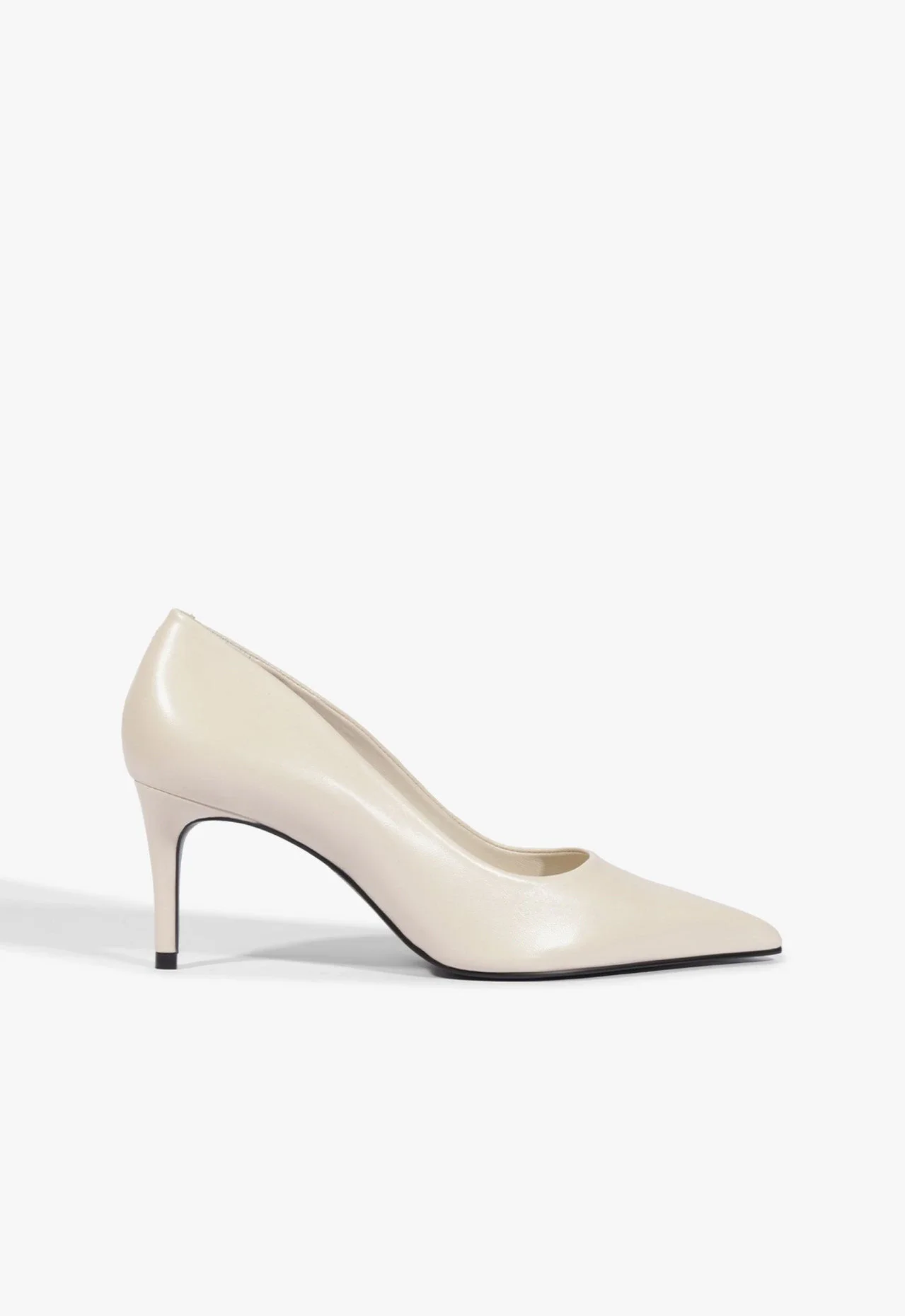 Scarpin Lena Low Couro Branca
