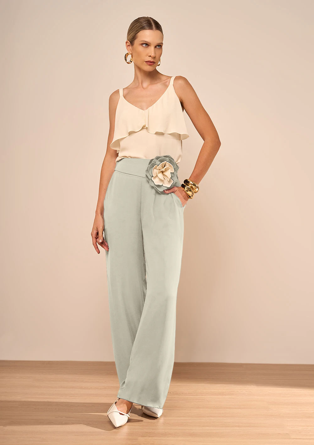 Calca Reta Dália Off White
