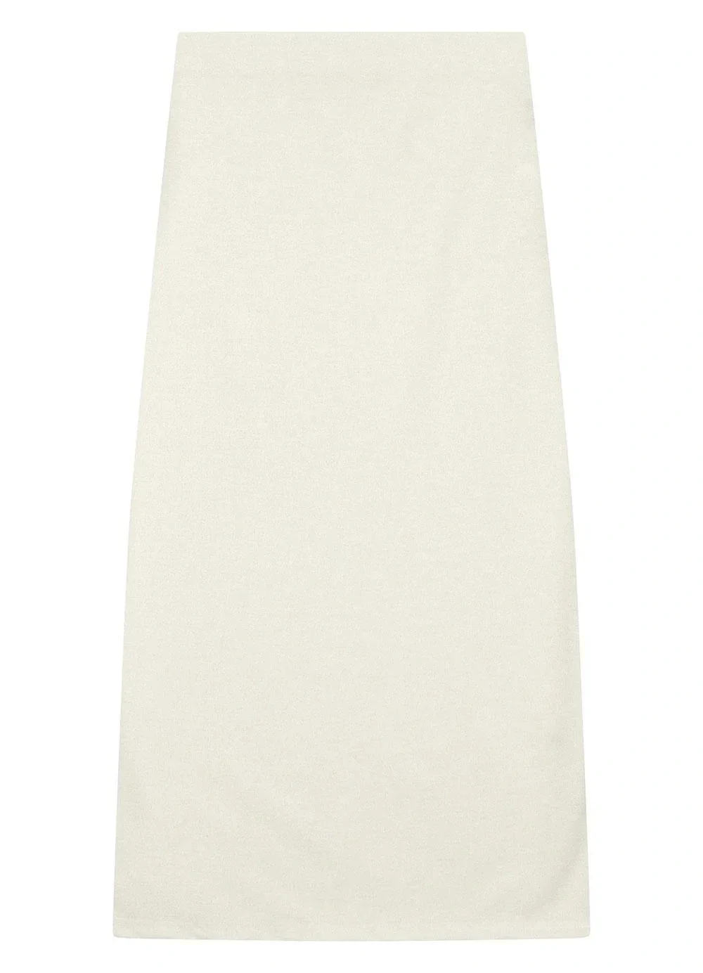 Enfim - Saia Midi Reta Fenda em Lurex Off White