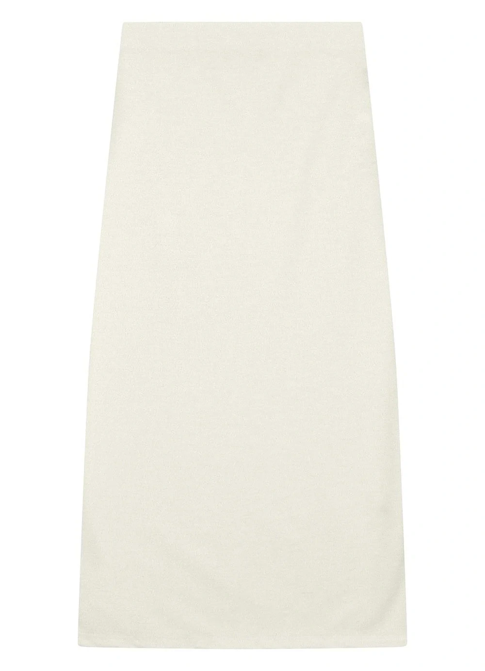 Enfim - Saia Midi Reta Fenda em Lurex Off White