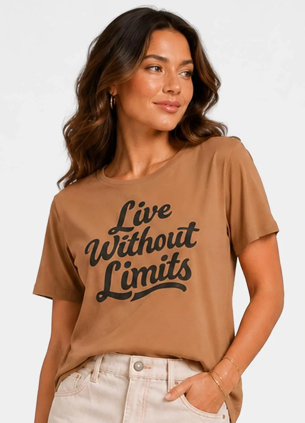 Infinita Cor - Blusa Manga Curta Caramelo