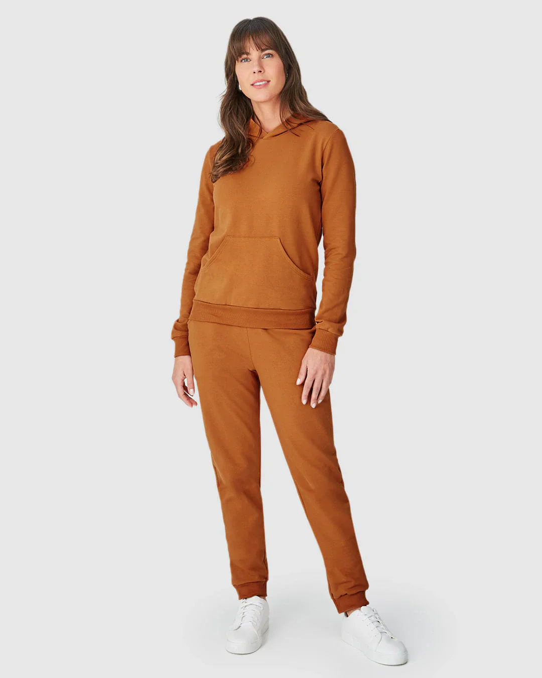 Calça Básica Feminina Jogger Bolso Faca Em Moletom Stretch Flanelado