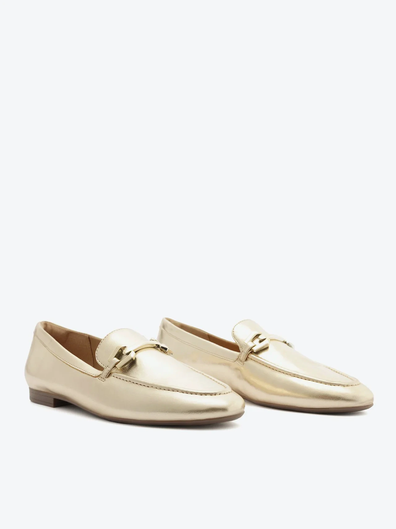 Mocassim Bridão Quadriculado Dourado