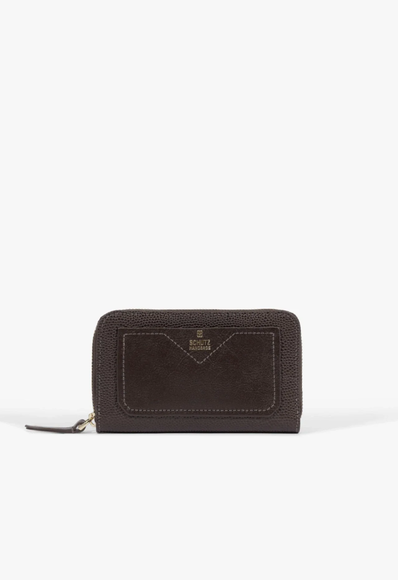 Carteira Lauren Caviar Couro Marrom