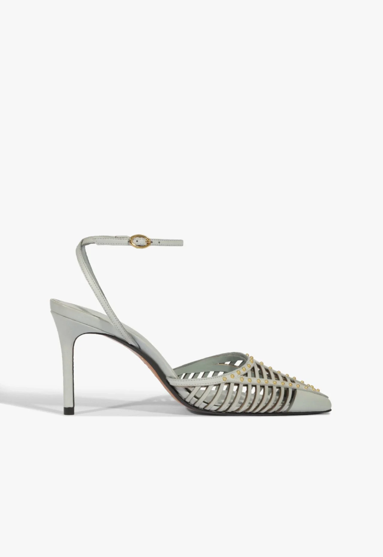 Scarpin Tammy Pump Couro Azul Claro