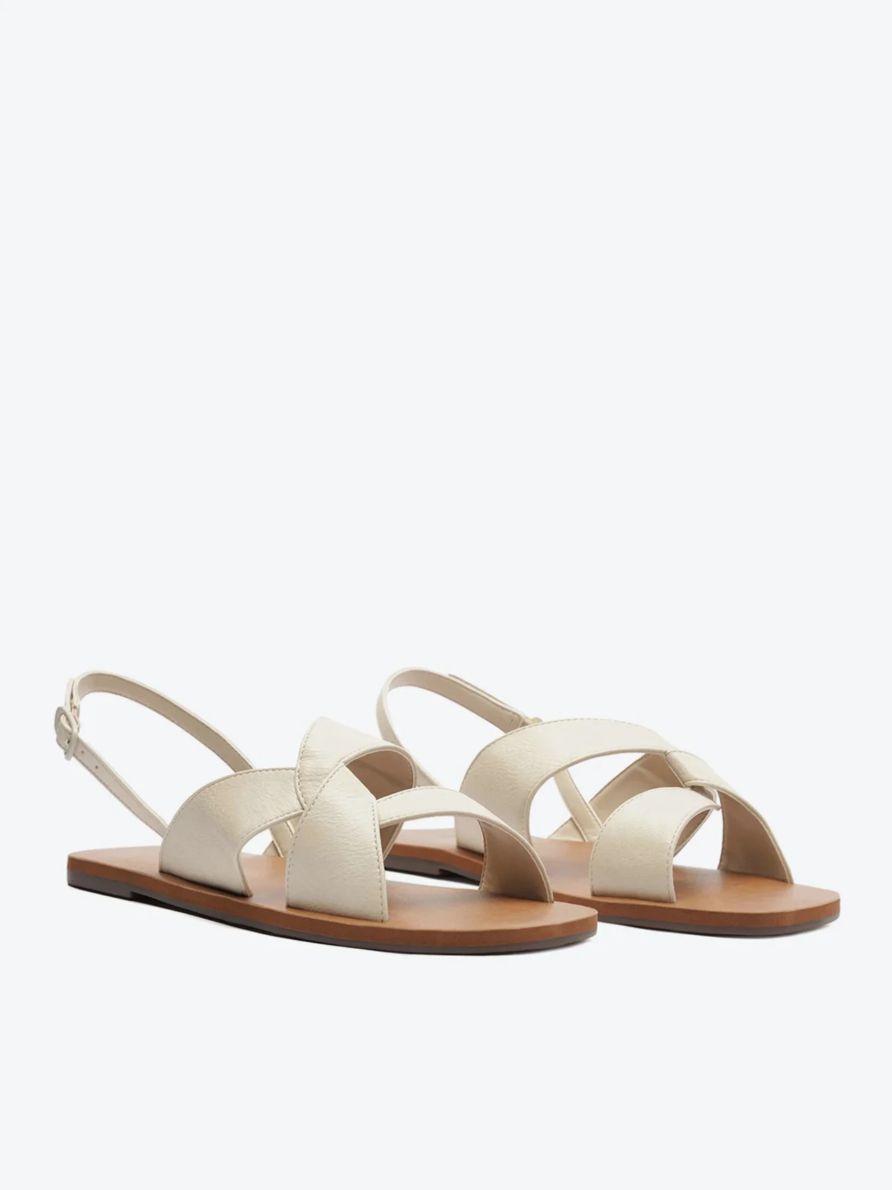 Sandália Rasteira Slingback Boho Branca