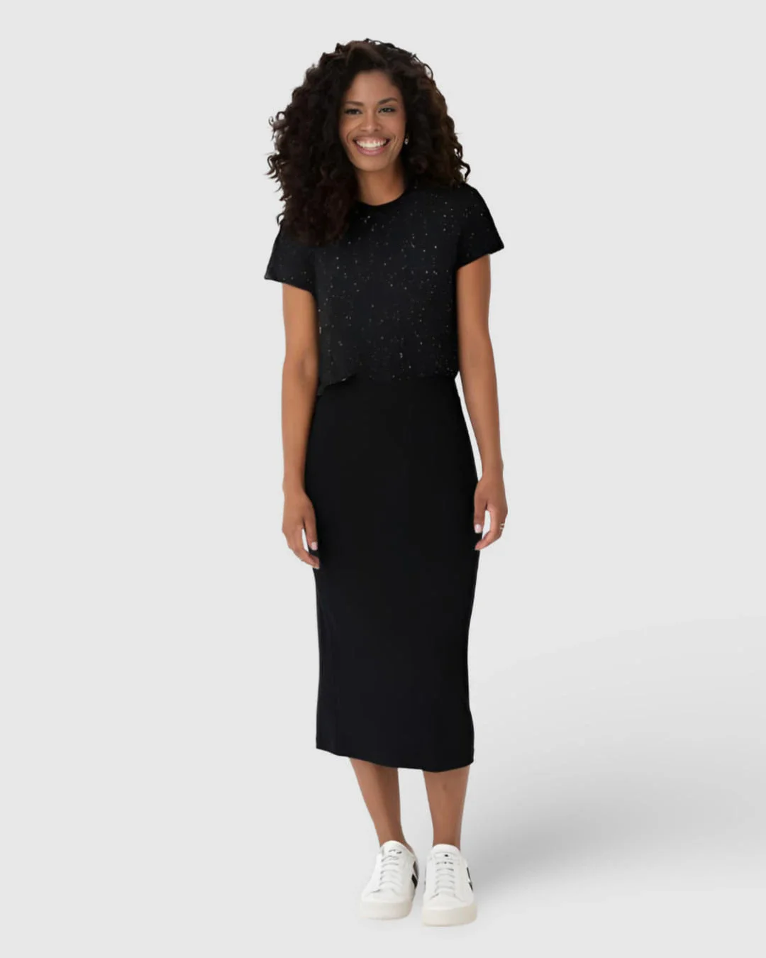 Blusa Básica Feminina Manga Curta Em Viscose Botonê Stretch
