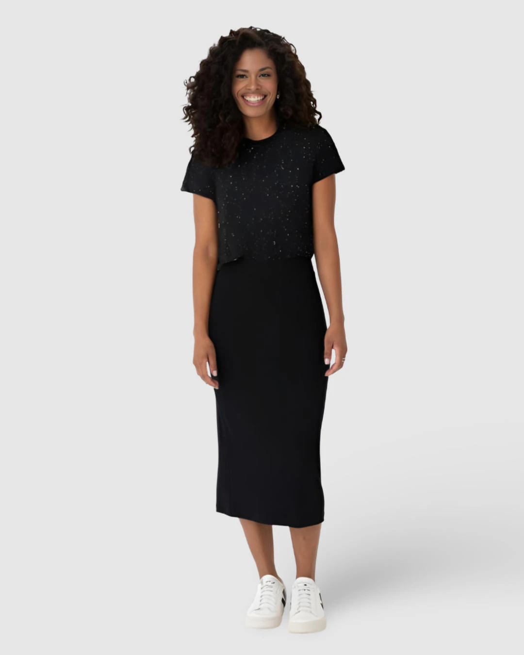 Blusa Básica Feminina Manga Curta Em Viscose Botonê Stretch
