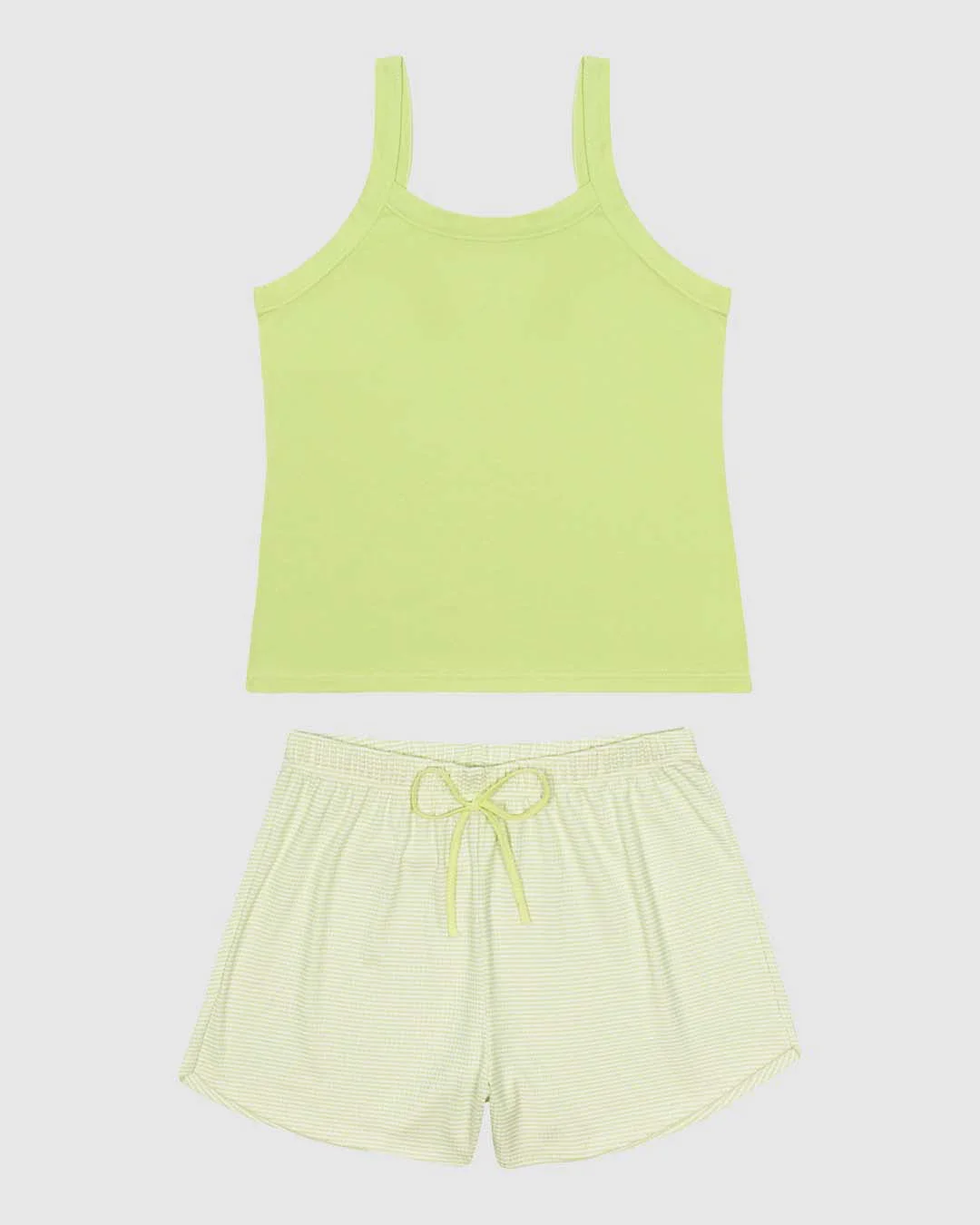 Pijama Curto Feminino Regata E Shorts Estampado Em Algodão