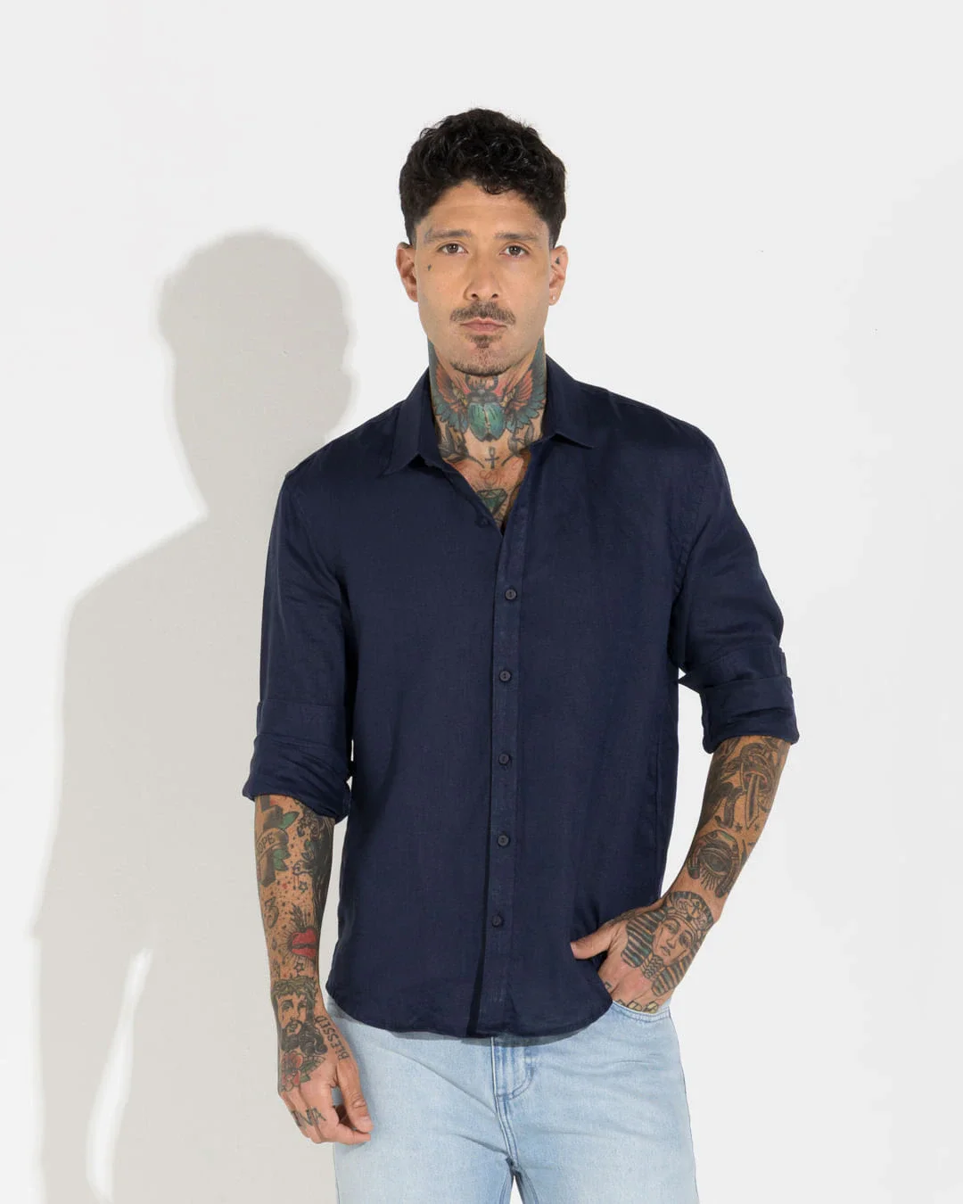 Camiseta Feminina Gola U Manga Longa Algodão Premium