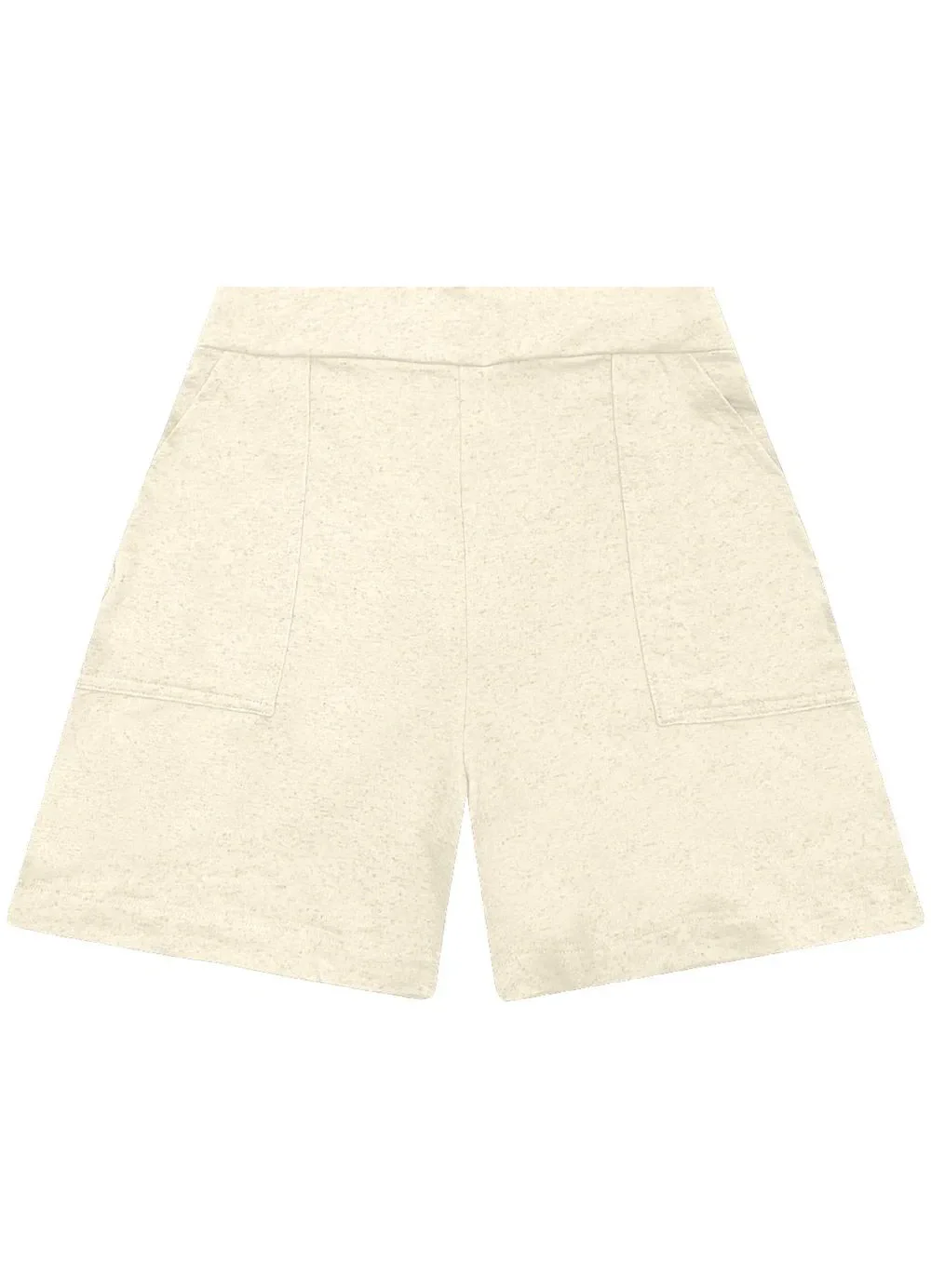 Malwee - Shorts Básico em Moletom Off White