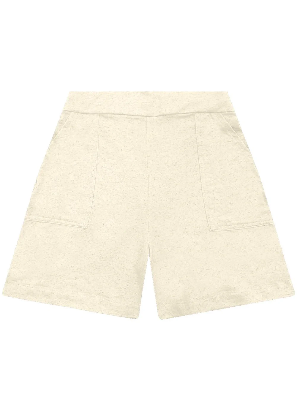 Malwee - Shorts Básico em Moletom Off White