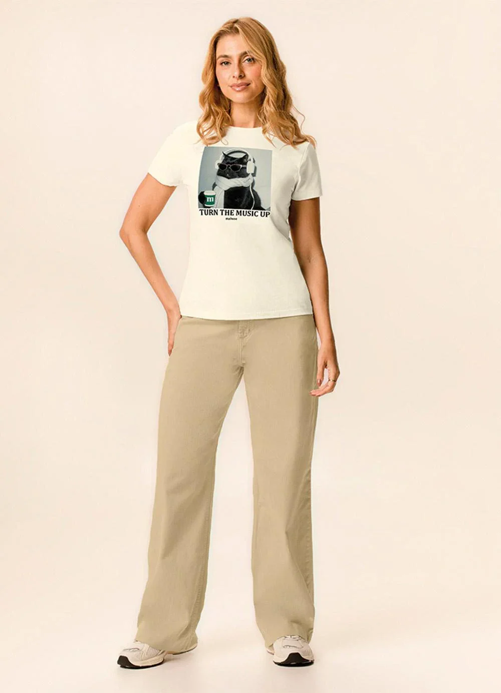 Malwee - Camiseta Turn The Music Up Off White
