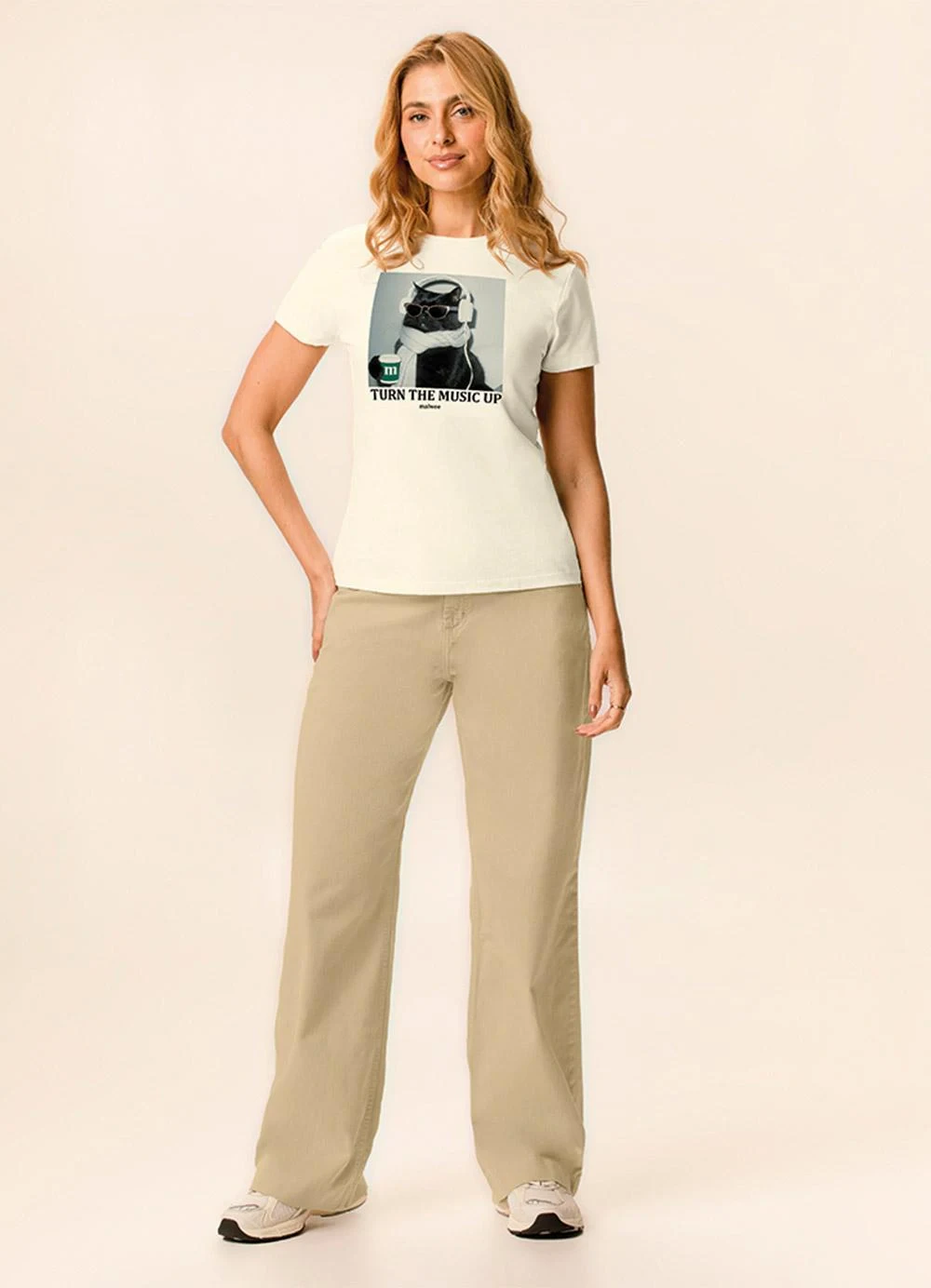 Malwee - Camiseta Turn The Music Up Off White