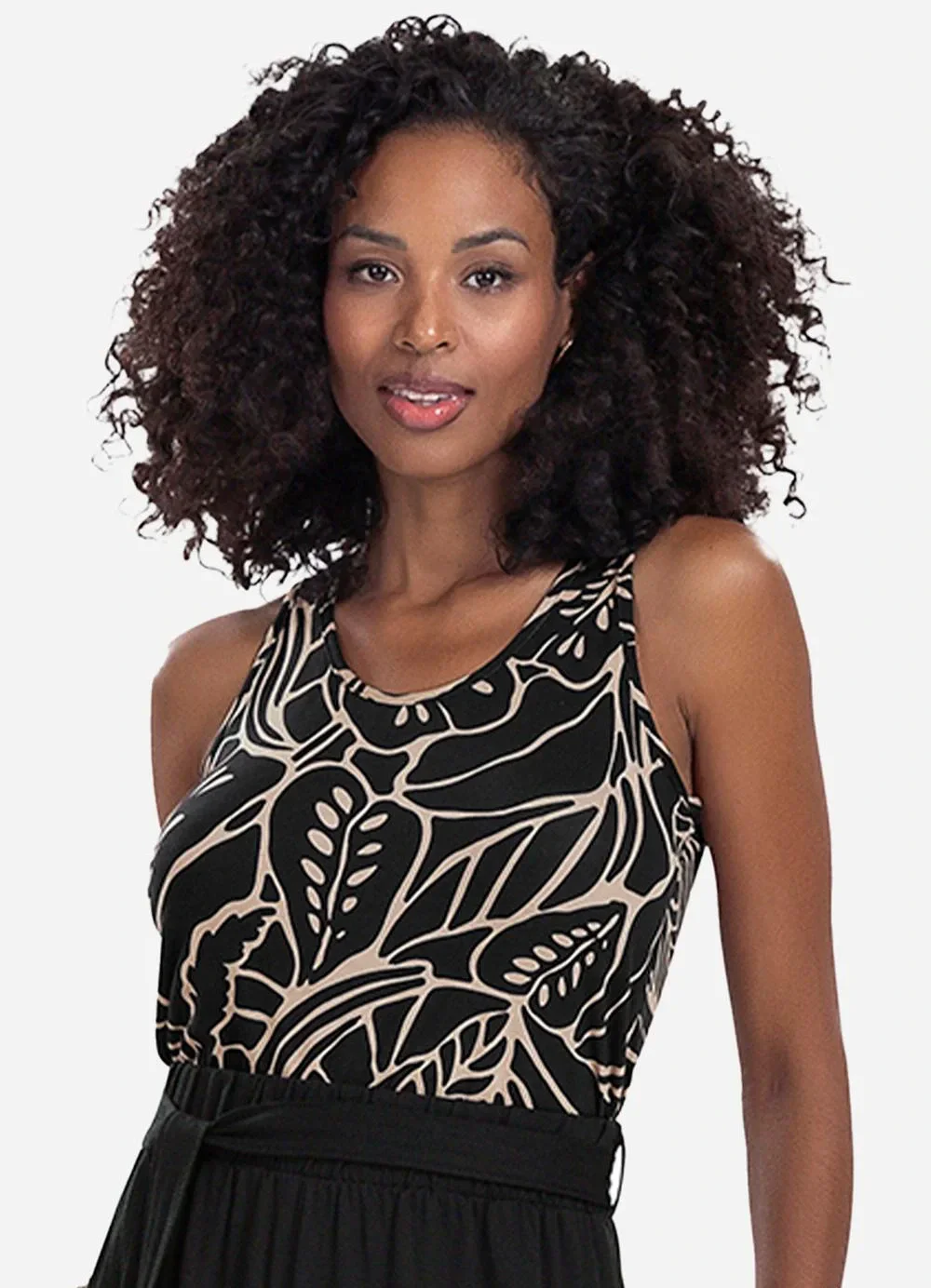 Rovitex - Regata Feminina Estampada Preto